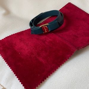 SALVATORE FERRAGAMO
Gold-tone leather wrap bracelet